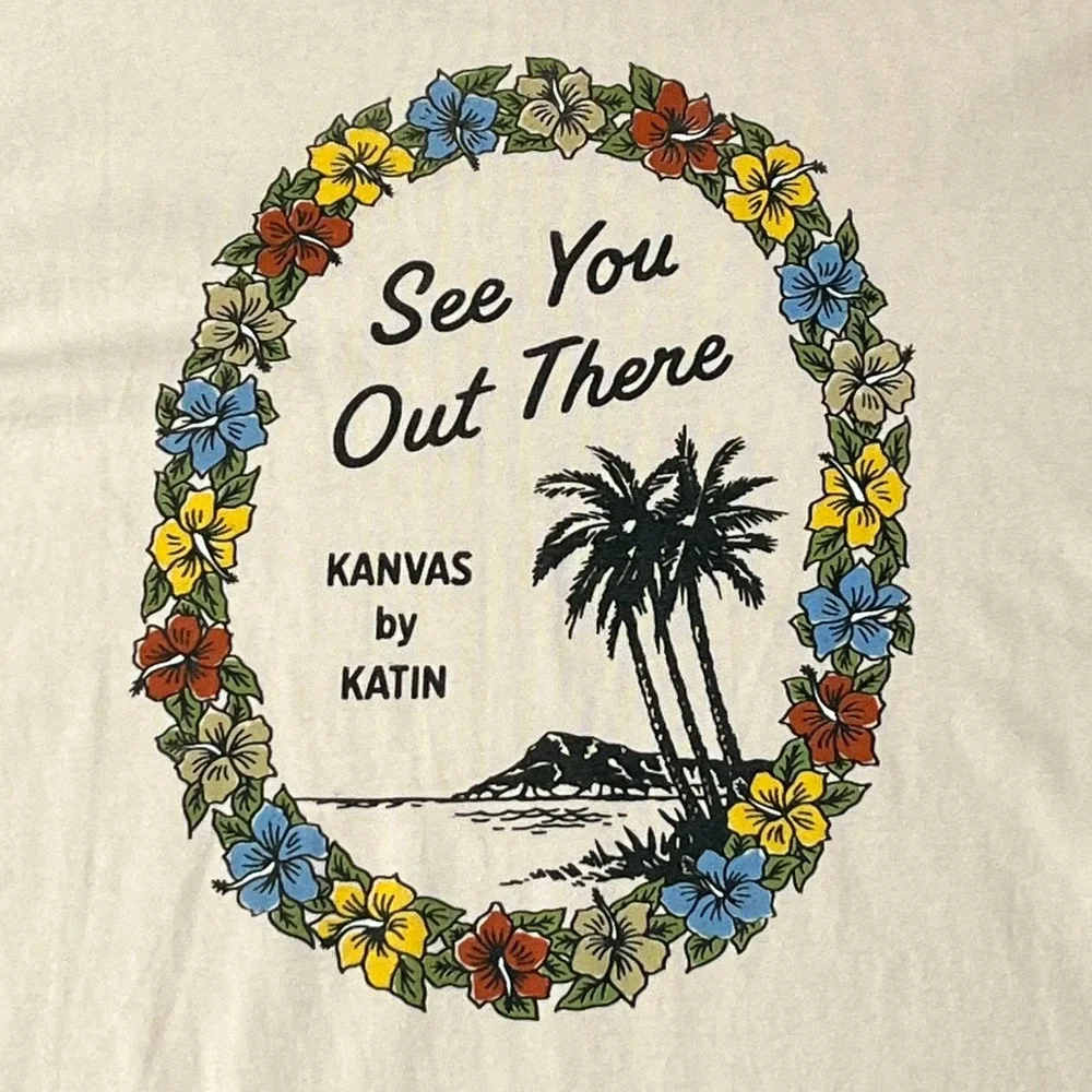 Kanvas by Katin T Shirt Men XL Long Sleeve See You Out There Pink Organic Cotton